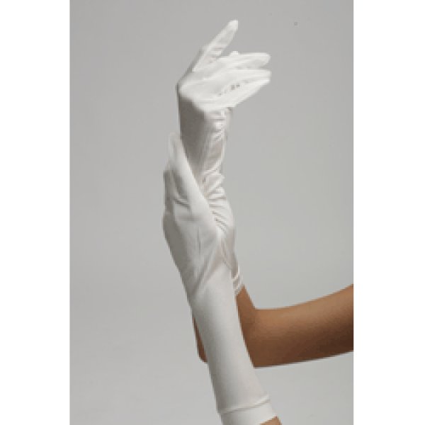 画像1: シルク100％シンプル手袋ロング (1)